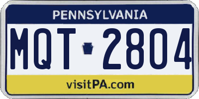PA license plate MQT2804