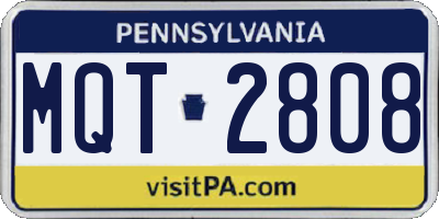 PA license plate MQT2808