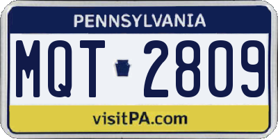 PA license plate MQT2809
