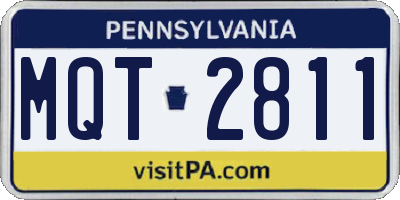 PA license plate MQT2811