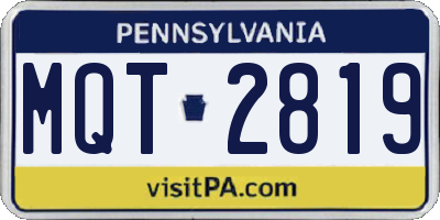 PA license plate MQT2819