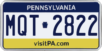 PA license plate MQT2822