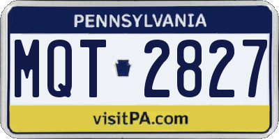 PA license plate MQT2827