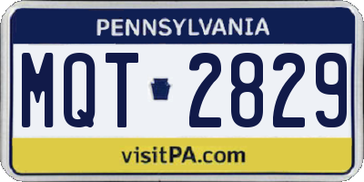 PA license plate MQT2829