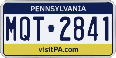 PA license plate MQT2841