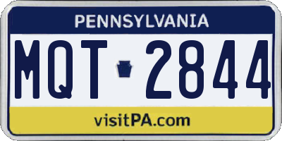PA license plate MQT2844