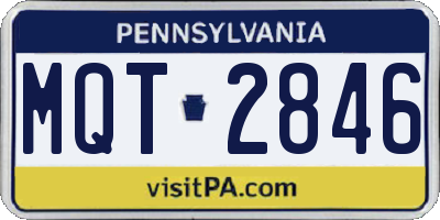 PA license plate MQT2846