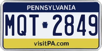 PA license plate MQT2849
