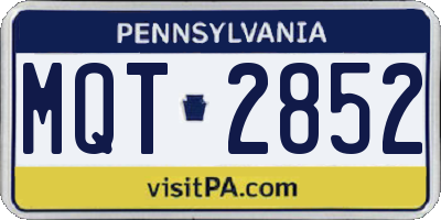PA license plate MQT2852