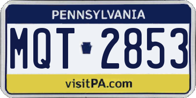 PA license plate MQT2853