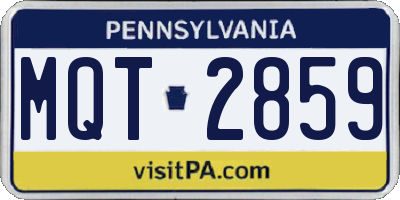 PA license plate MQT2859