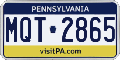 PA license plate MQT2865