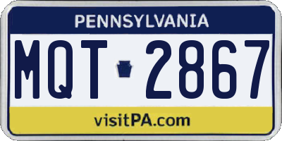 PA license plate MQT2867