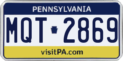PA license plate MQT2869