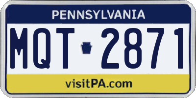 PA license plate MQT2871