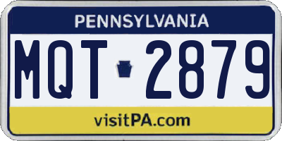 PA license plate MQT2879