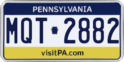 PA license plate MQT2882