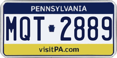 PA license plate MQT2889