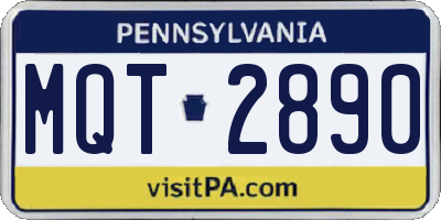 PA license plate MQT2890