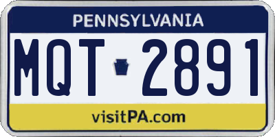 PA license plate MQT2891