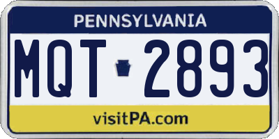 PA license plate MQT2893