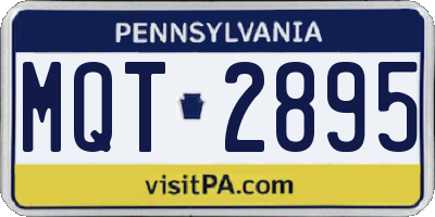 PA license plate MQT2895