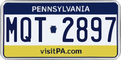 PA license plate MQT2897