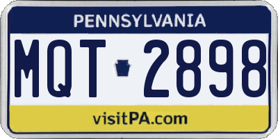 PA license plate MQT2898