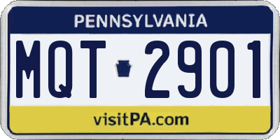 PA license plate MQT2901