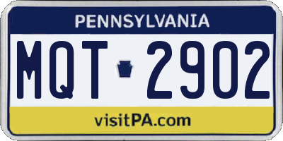 PA license plate MQT2902