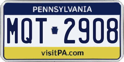 PA license plate MQT2908