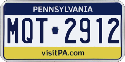 PA license plate MQT2912