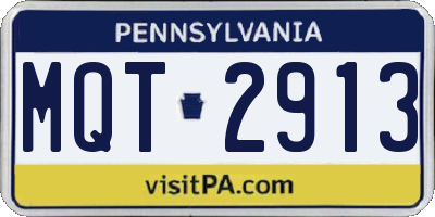 PA license plate MQT2913