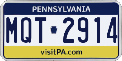 PA license plate MQT2914