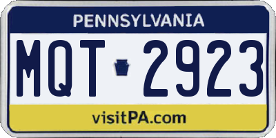 PA license plate MQT2923