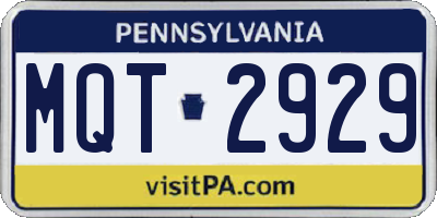 PA license plate MQT2929