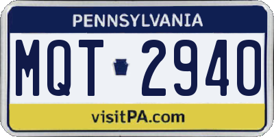 PA license plate MQT2940