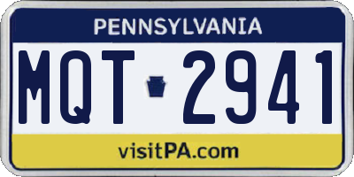 PA license plate MQT2941