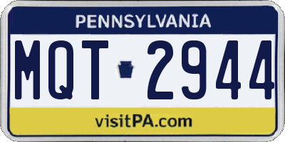 PA license plate MQT2944