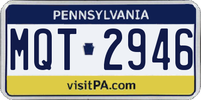 PA license plate MQT2946