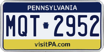 PA license plate MQT2952