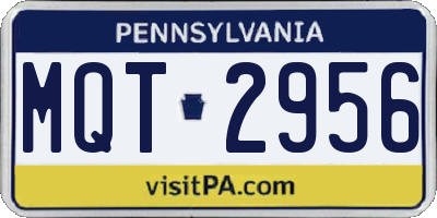 PA license plate MQT2956