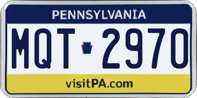 PA license plate MQT2970