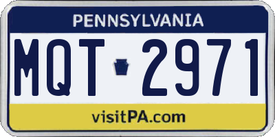 PA license plate MQT2971
