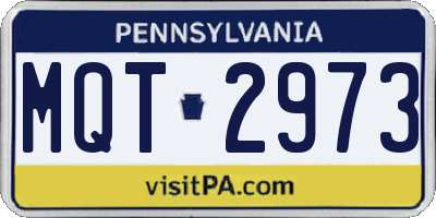 PA license plate MQT2973