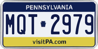 PA license plate MQT2979