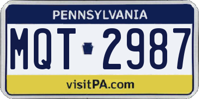PA license plate MQT2987