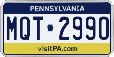 PA license plate MQT2990