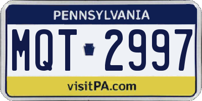PA license plate MQT2997