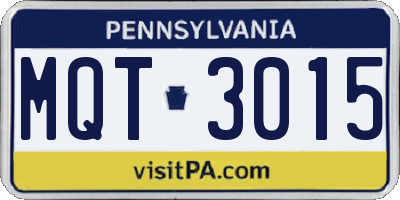 PA license plate MQT3015
